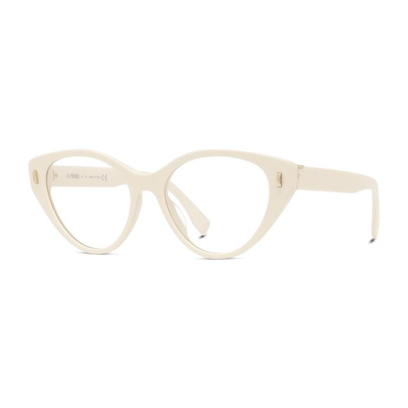 NEW FE50020I 025 WOMEN FENDI EYEGLASSES IVORY CLEAR CAT EYE EYEWEAR - Picture 1 of 3